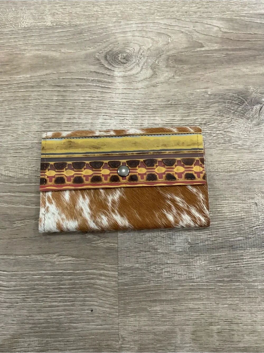 Fringe Cowhide Crossbody Bag in Brown and Yellow